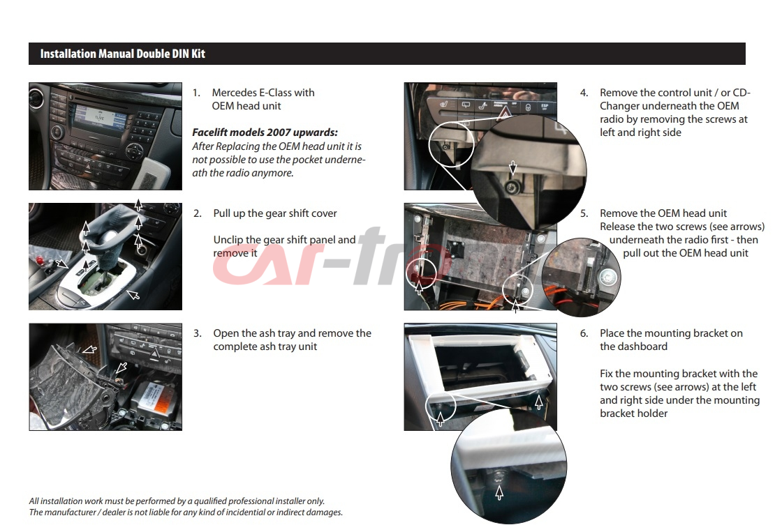 Ramka radiowa 2 DIN Mercedes E-Klasse (W211)  03/2002 - 2009