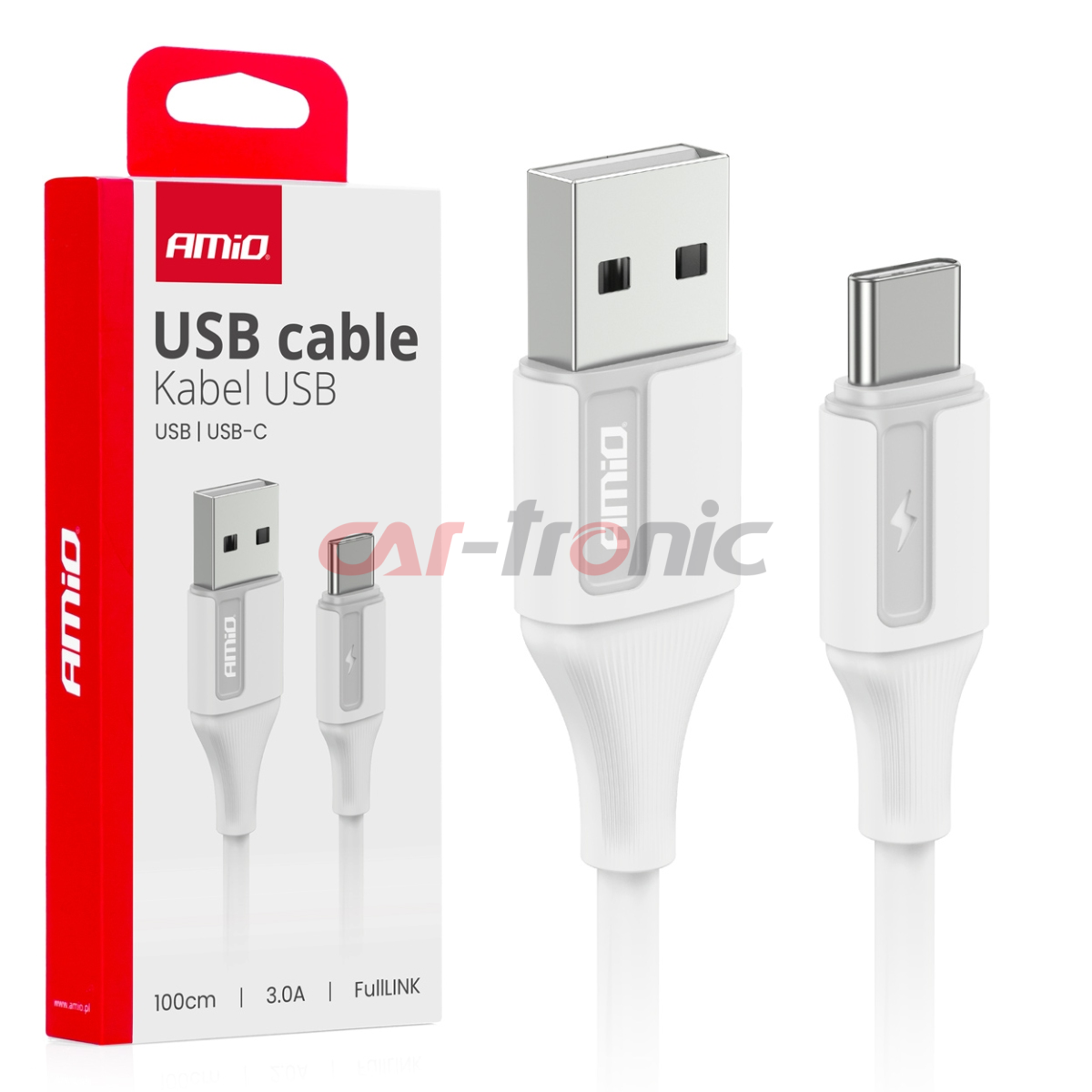 Kabel do ładowania USB-A - USB-C 3A 100cm FullLINK AMIO-03917