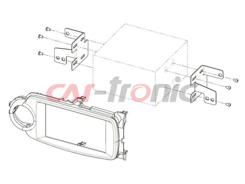 Ramka radiowa 2 DIN Toyota Yaris 10/2011- 07/2014 (XP13) srebna