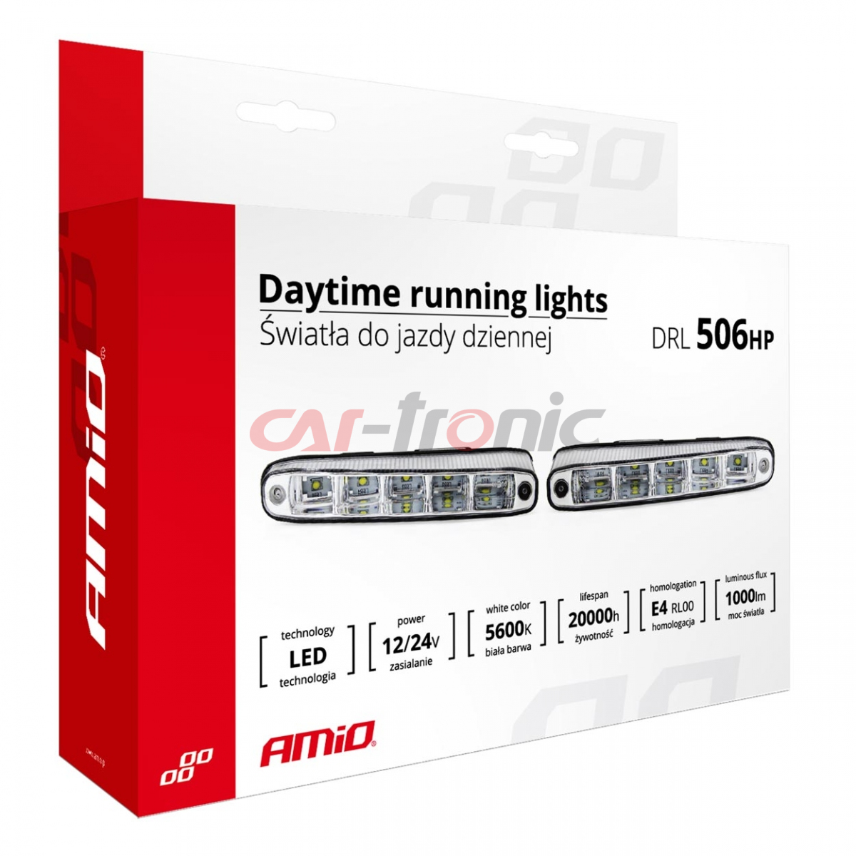 Światła do jazdy dziennej AMiO DRL 506 HP AMIO-01522