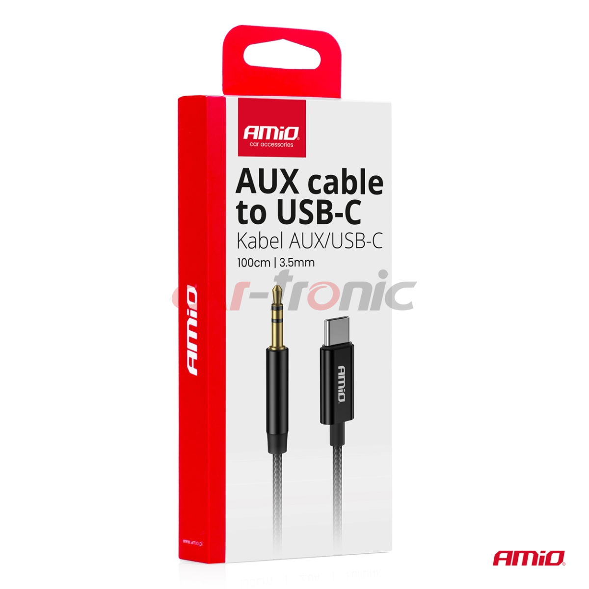 Kabel audio USB-C na AUX Mini Jack 3.5mm 1m AMIO-04294