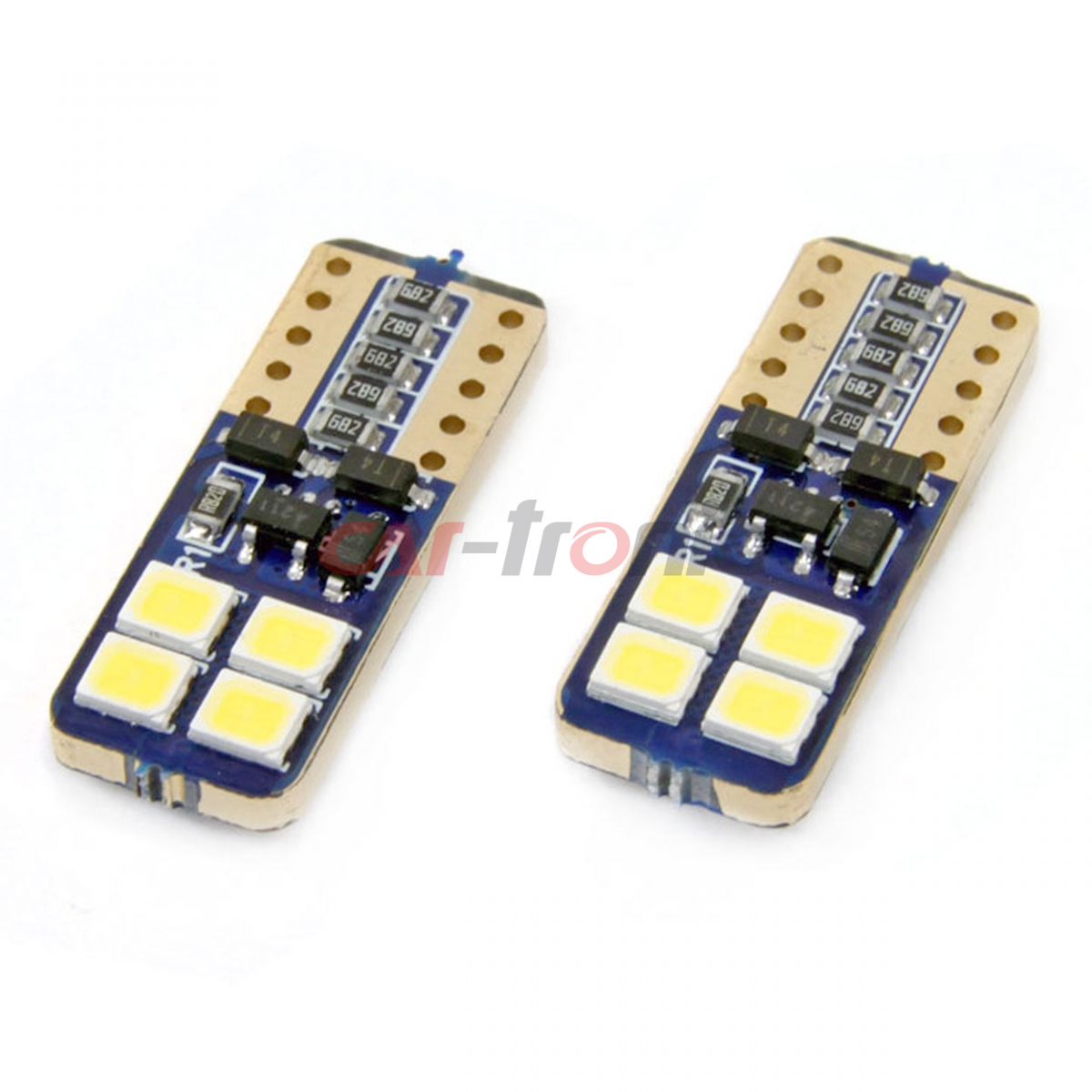 Żarówki LED CANBUS 8SMD 2835 T10e W5W White 12V 24V AMIO-01635