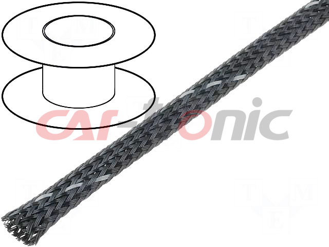 Oplot poliestrowy 5mm (4-9mm) czarny/szary pasek