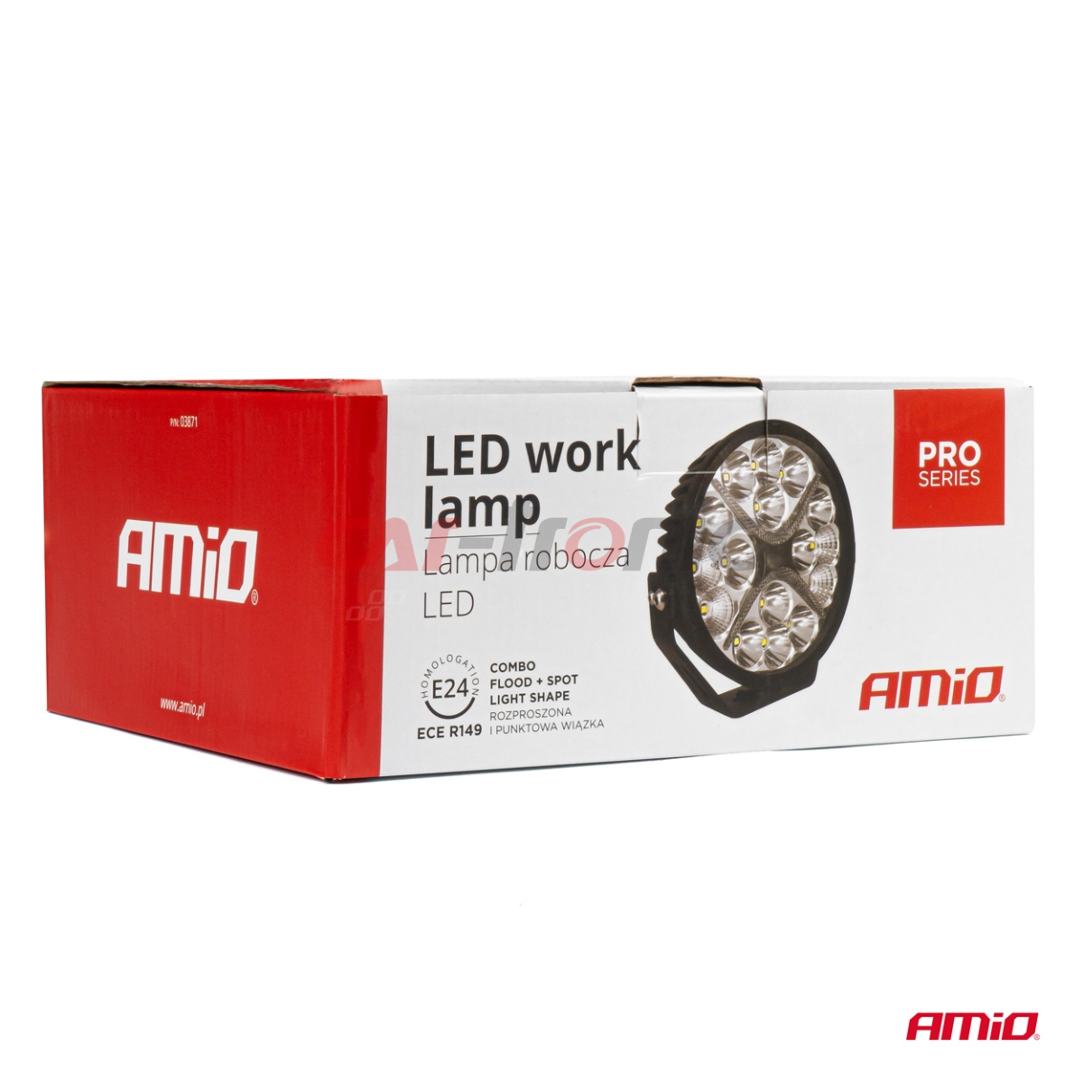 Lampa robocza drogowa LED PRO reflektor homologacja ECE R149 12V 24V AMIO-03871