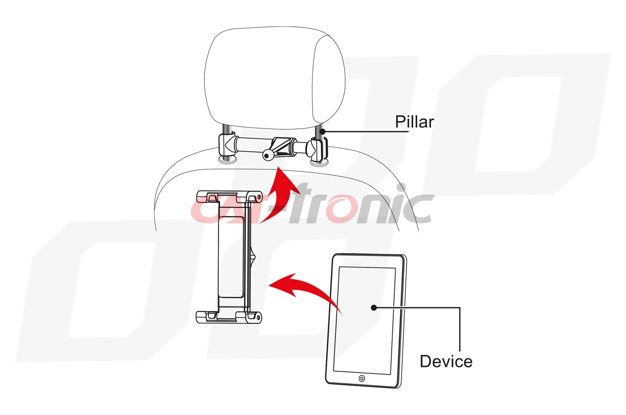 Uchwyt do samochodu na tablet zagłówek THOLD-02 AMIO-02187