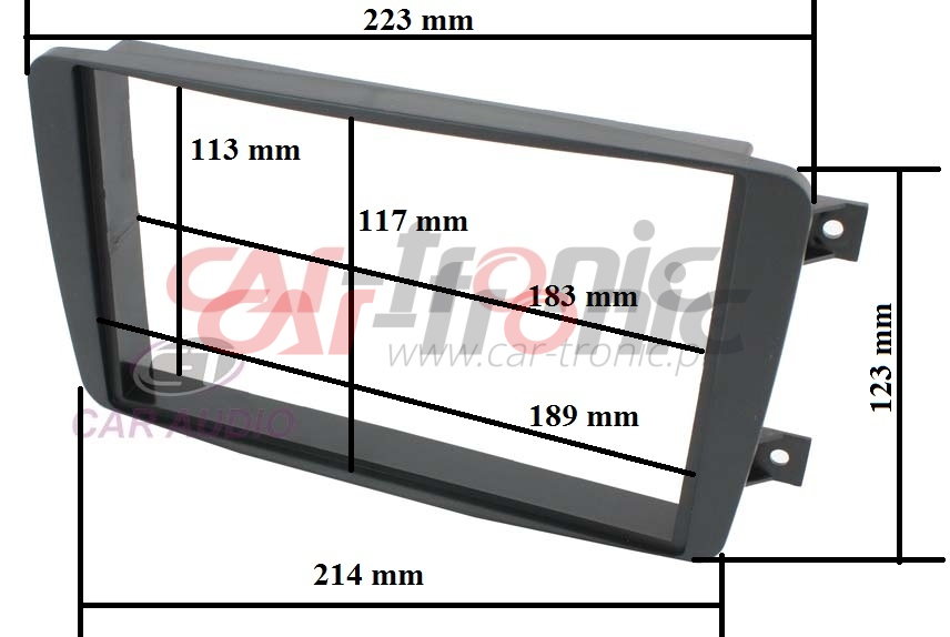 Ramka radiowa 2 DIN Mercedes-C (W203) 03/2000->06/2004, CLK, Vito, Viano.