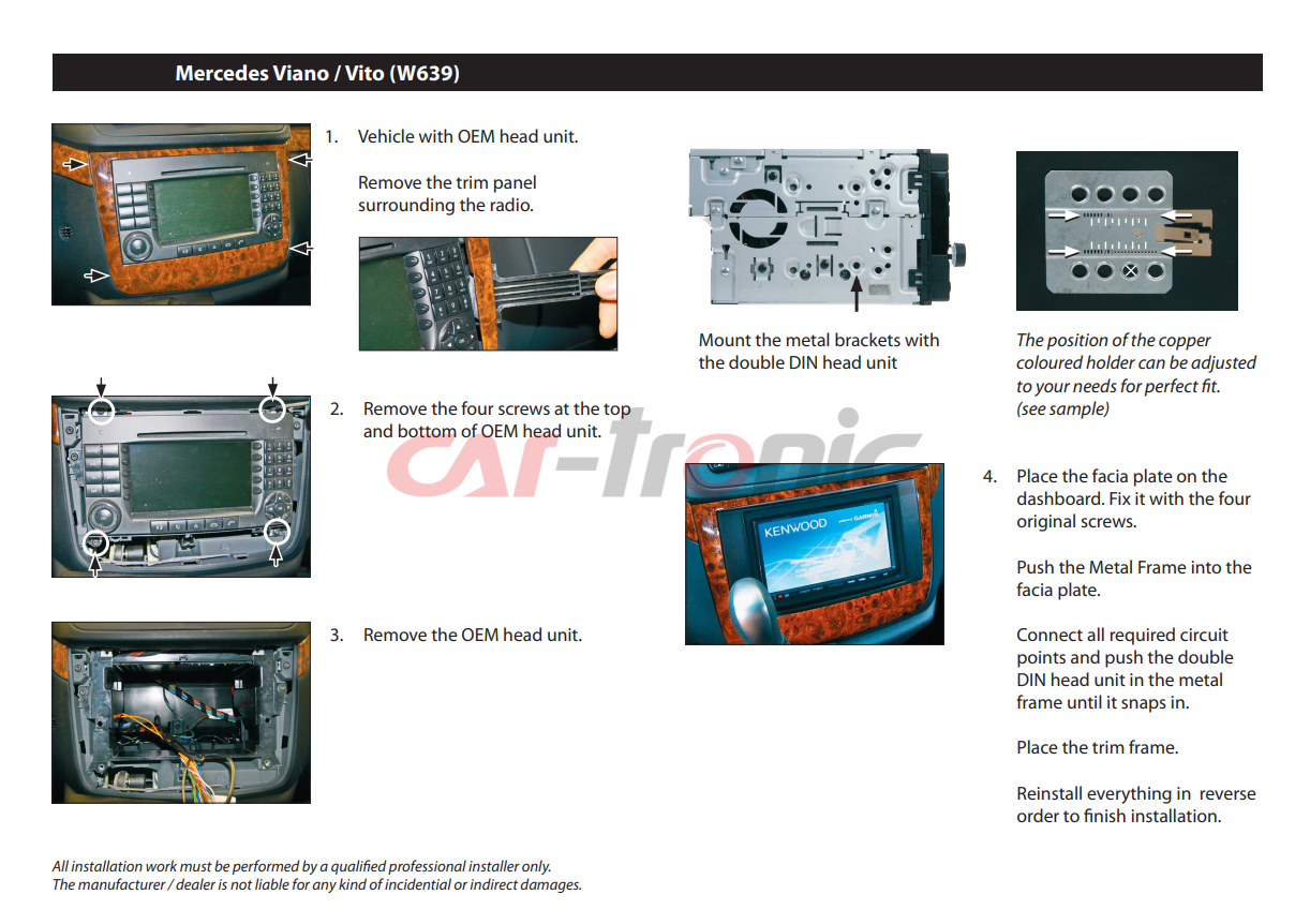 Ramka radiowa 2 DIN Mercedes A, B- class 2004->, Vito, Viano 2006->