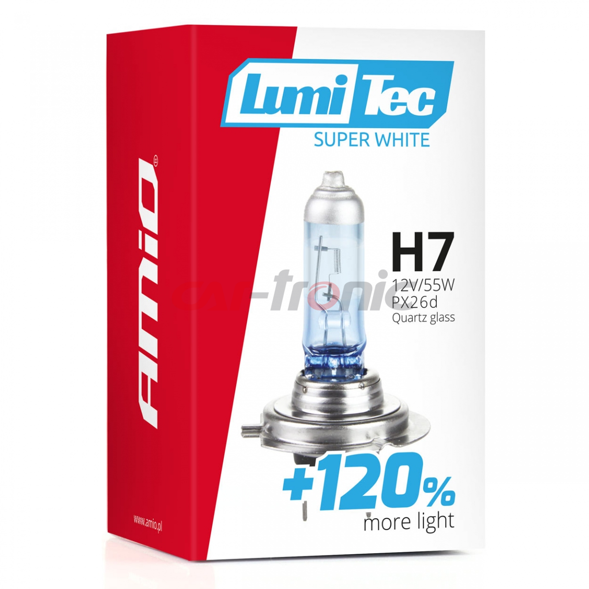 Żarówka halogenowa H7 12V 55W LumiTec Super White +120% AMIO-02138