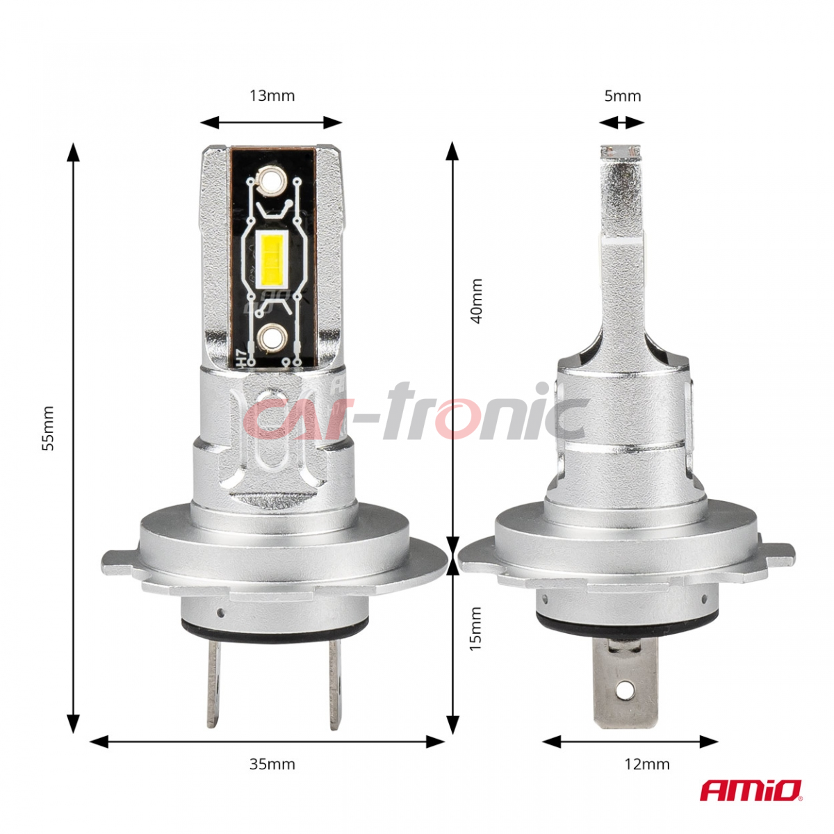 Żarówki samochodowe LED seria H-mini H7 H18 6500K Canbus AMIO-03332