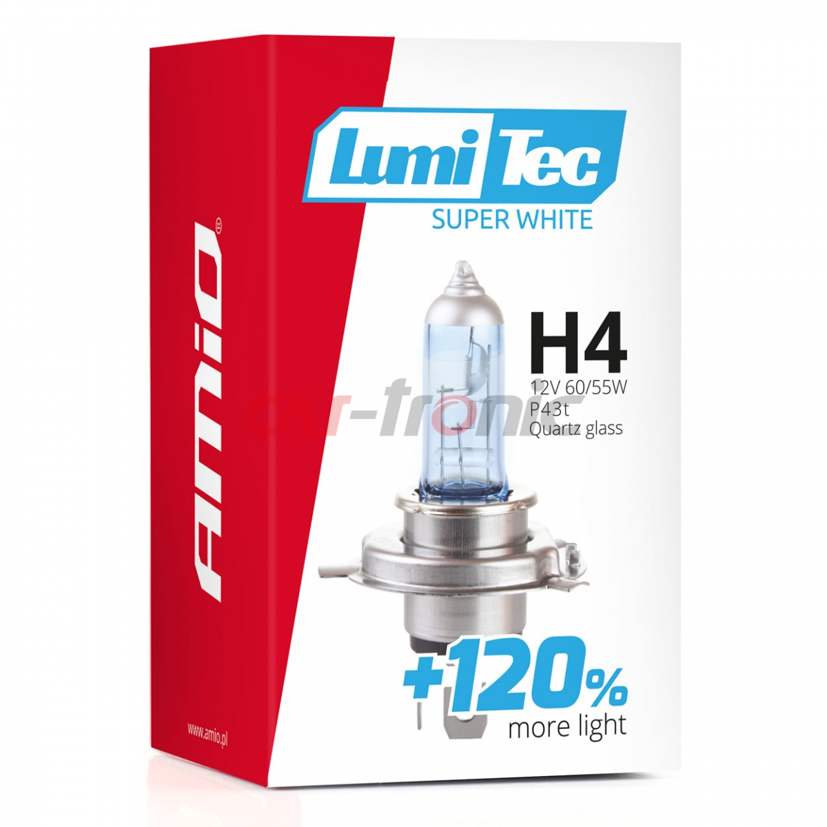 Żarówka halogenowa H4 12V 60/55W LumiTec Super White +120% AMIO-02137