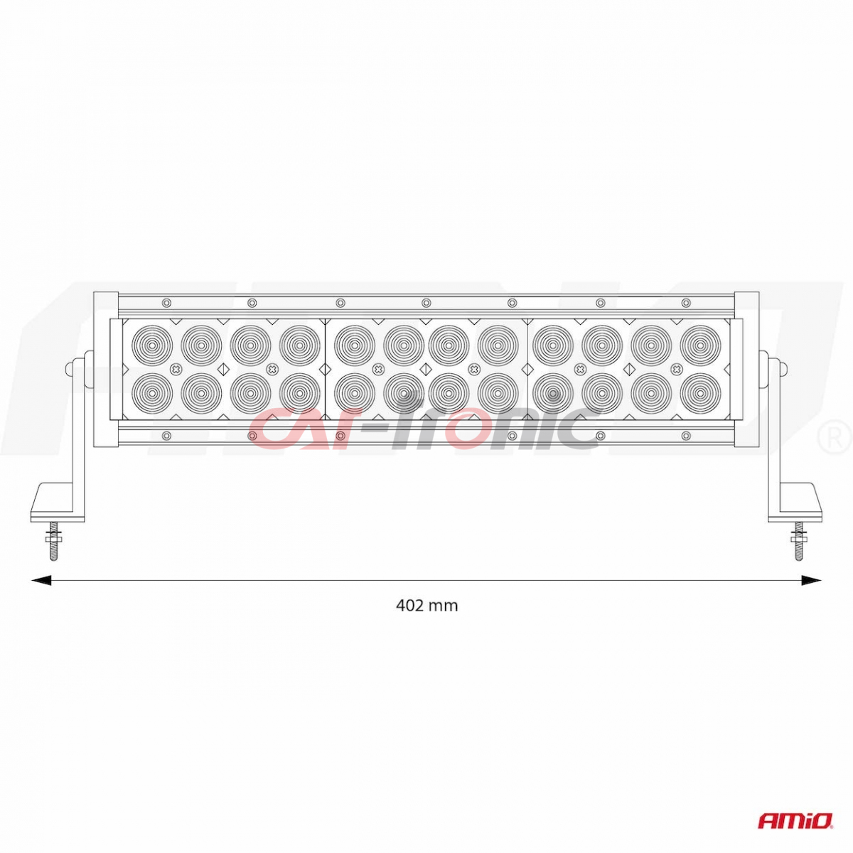 Lampa robocza panelowa LED BAR prosta AWL23 72W 40cm 7200lm 12V 24V AMIO-02437