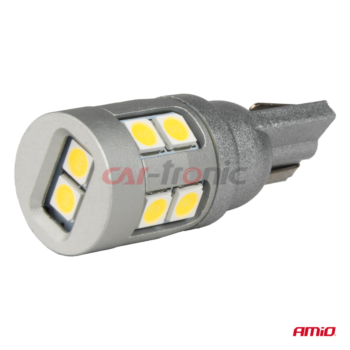 Żarówki LED CANBUS T10 W5W 12 SMD 3030 White 12V 24V AMIO-04243