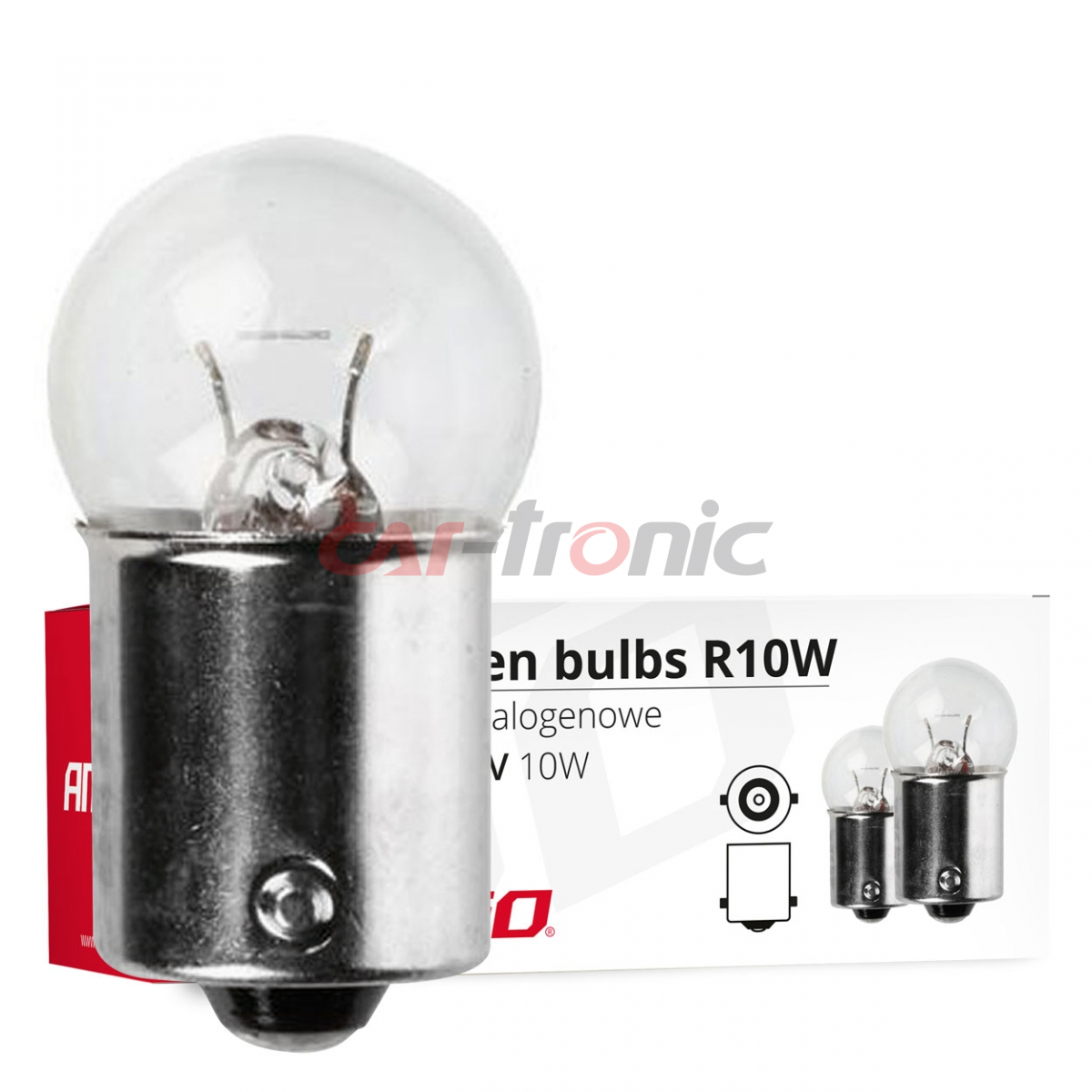 Żarówki halogenowe R10W BA15s 12V 10W 10 szt. AMIO-01487