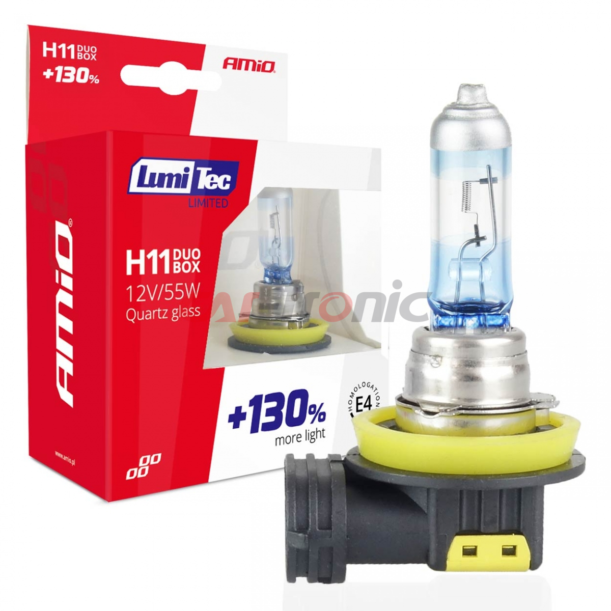 Żarówki halogenowe H11 12V 55W LumiTec LIMITED +130% DUO AMIO-02105