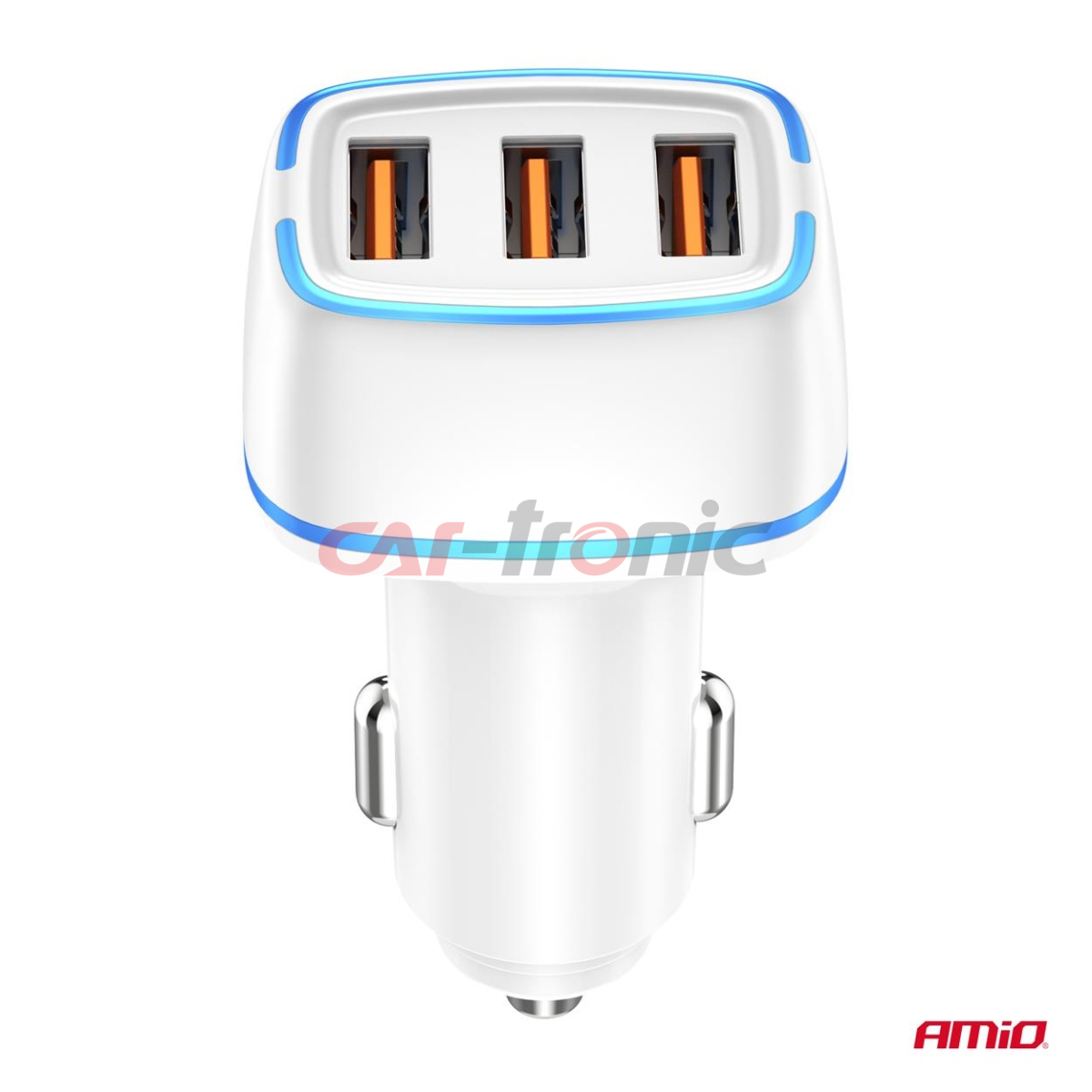 Ładowarka samochodowa 3x USB-A 30W AMIO-03889