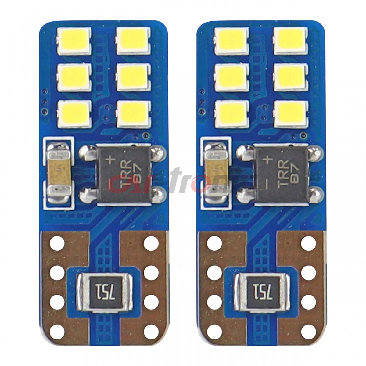 Żarówki LED CANBUS 12SMD UltraBright 2016 T10e W5W White 12V 24V AMIO-01638