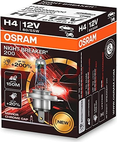 Żarówka halogenowa Osram H4 12V 60/55W P43t NIGHT BREAKER 200 /1 szt./