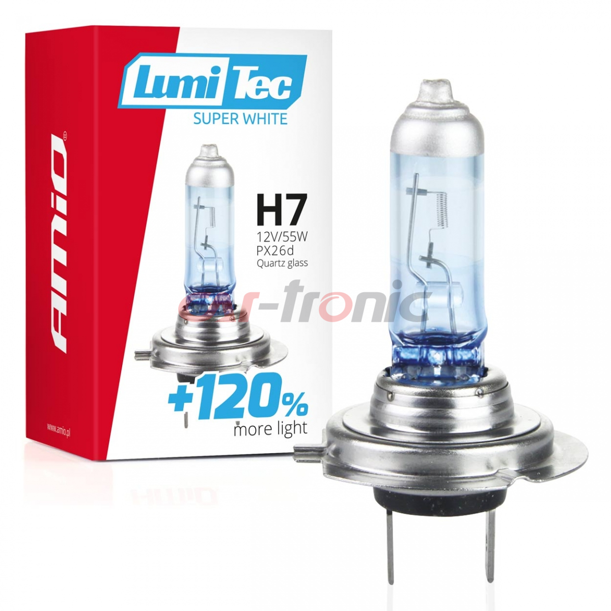 Żarówka halogenowa H7 12V 55W LumiTec Super White +120% AMIO-02138