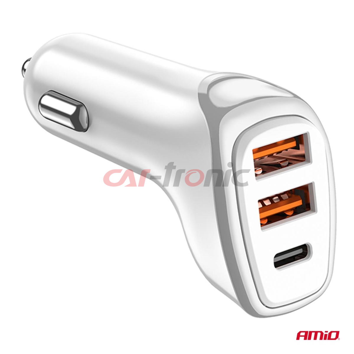 Ładowarka samochodowa 2x USB-A + USB-C 38W AMIO-03886