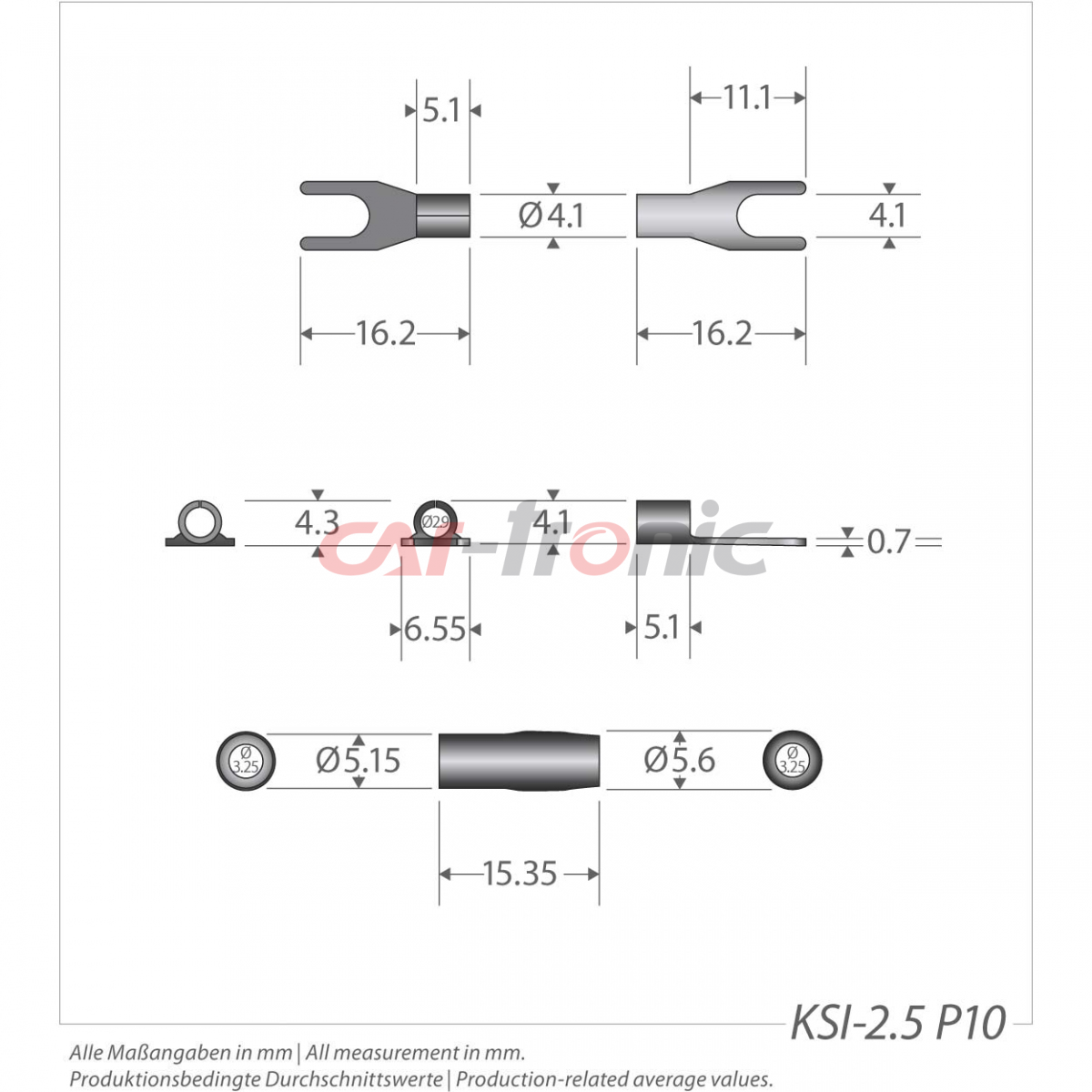 Końcówki kablowe widełkowe  SINUSLIVE KSI 2,5 mm² 10 sztuk