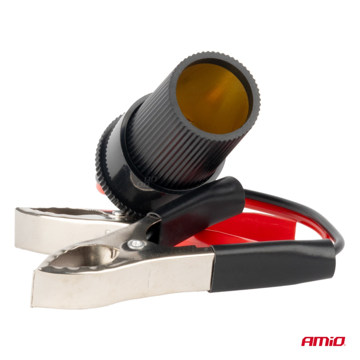 Adaptér s krokosvorkou do zapalovače cigaret 12V/24V 15cm AMIO-03803