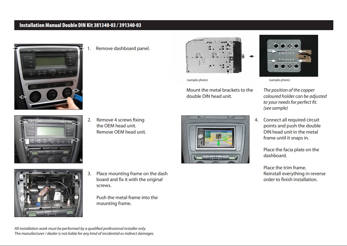 Radio frame 2 DIN Skoda Octavia II (1Z) 04/2004->12/2008