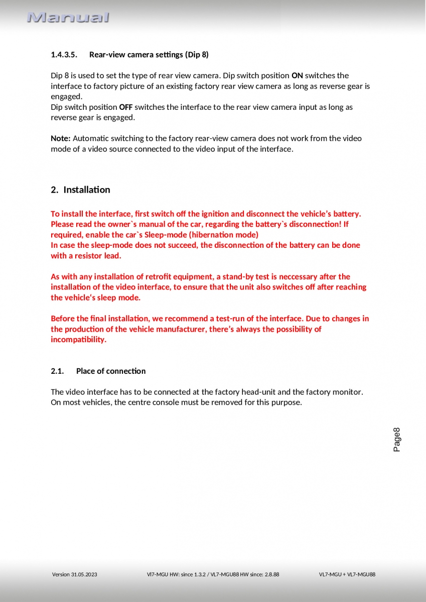 Adapteri BMW MGU:lle, HSD+2 peruutuskameralle