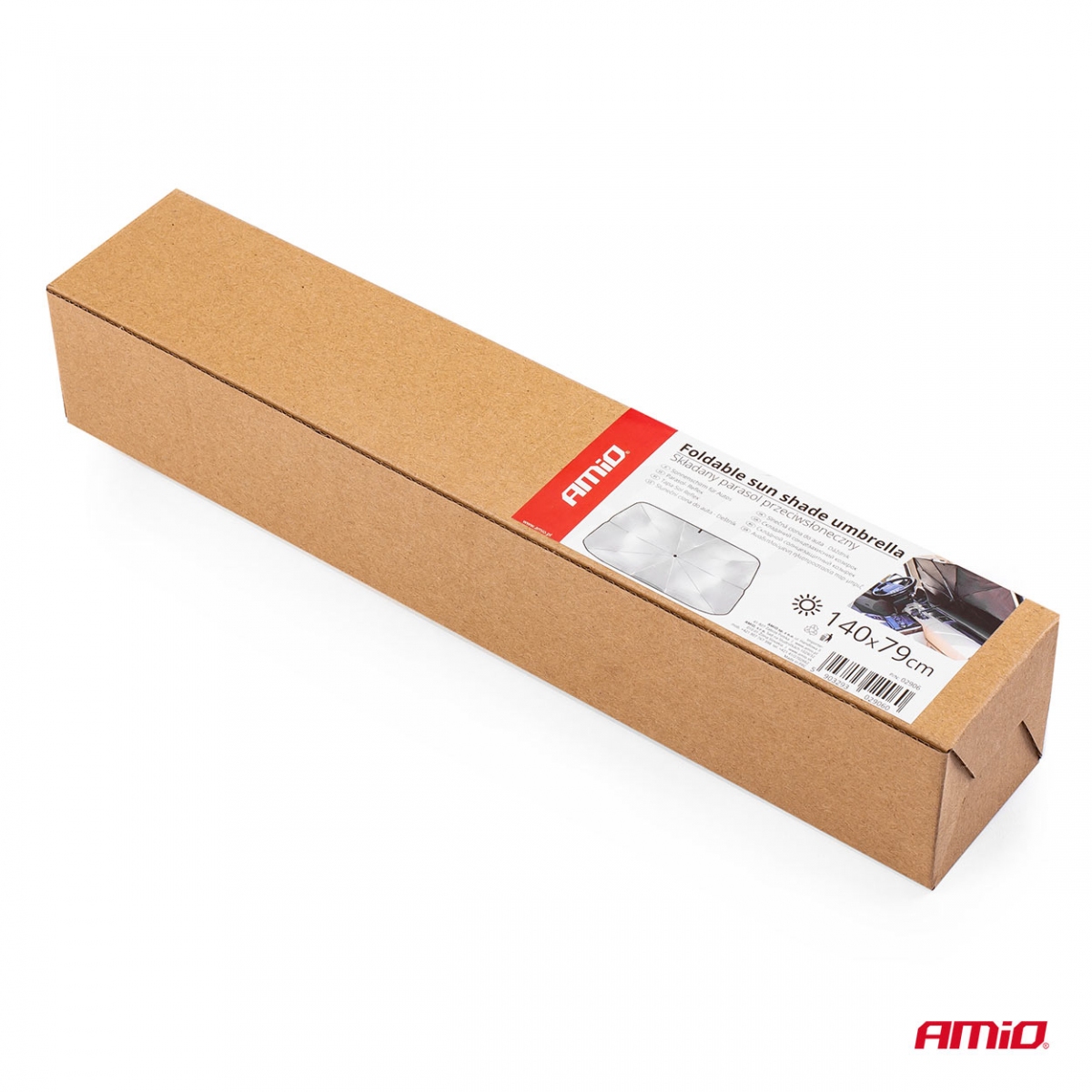 Osłona na szybę 140x79cm przeciwsłoneczna parasol AMIO-02906