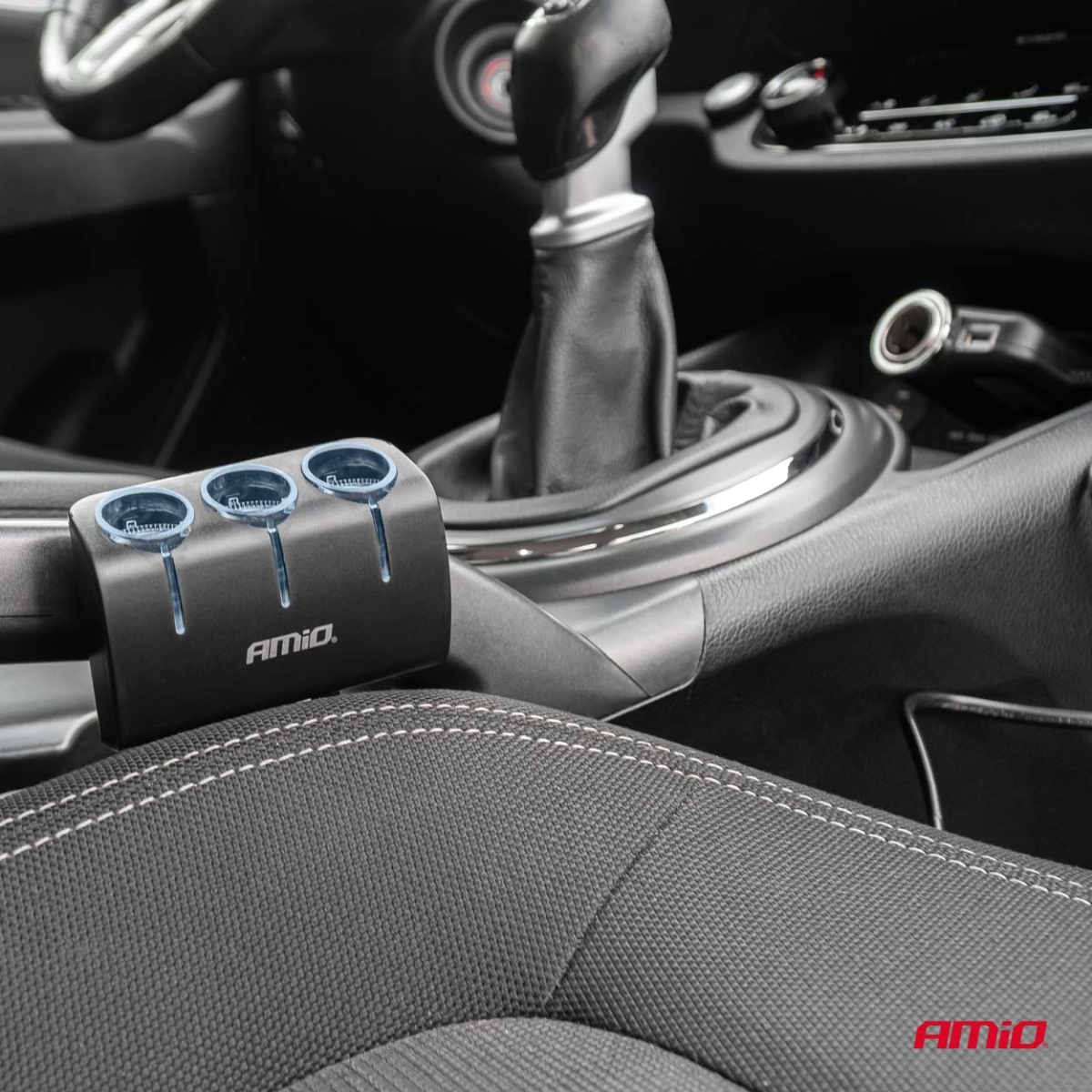 Rozdzielacz gniazda zapalniczki z ładowarką i żarnikiem 12V 24V 120W 80cm AMIO-04360