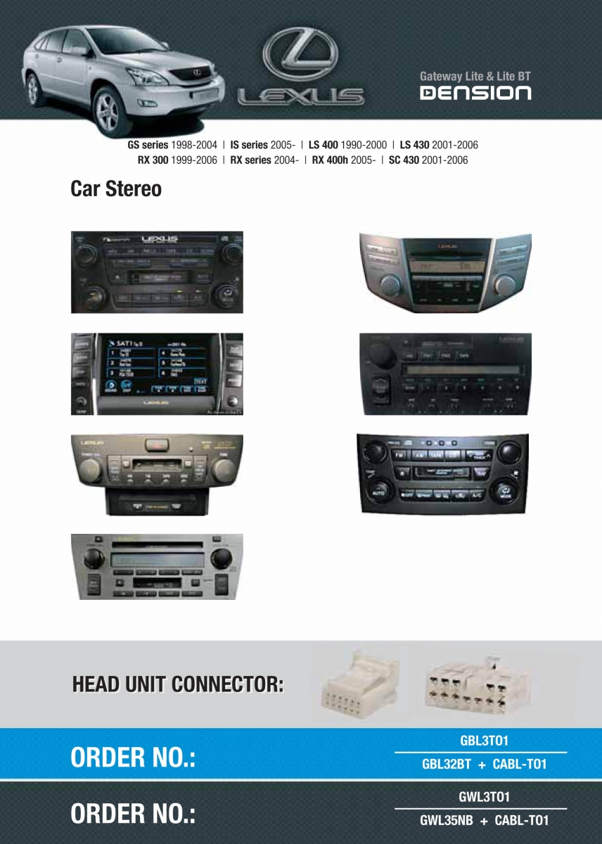Dension Digital Changer Bluetooth, USB, iPod, iPhone, AUX - Toyota, Lexus