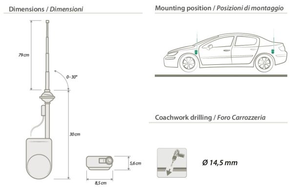 Antena teleskopowa elektryczna AM,FM