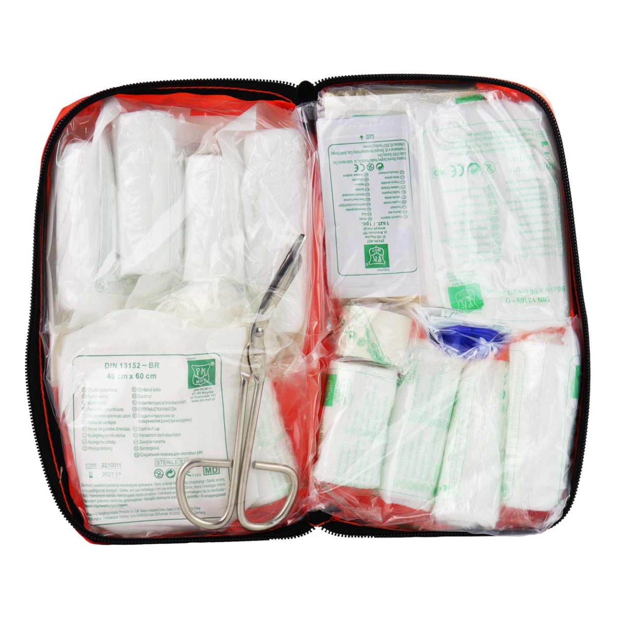 Kit di pronto soccorso con boccaglio DIN 13164