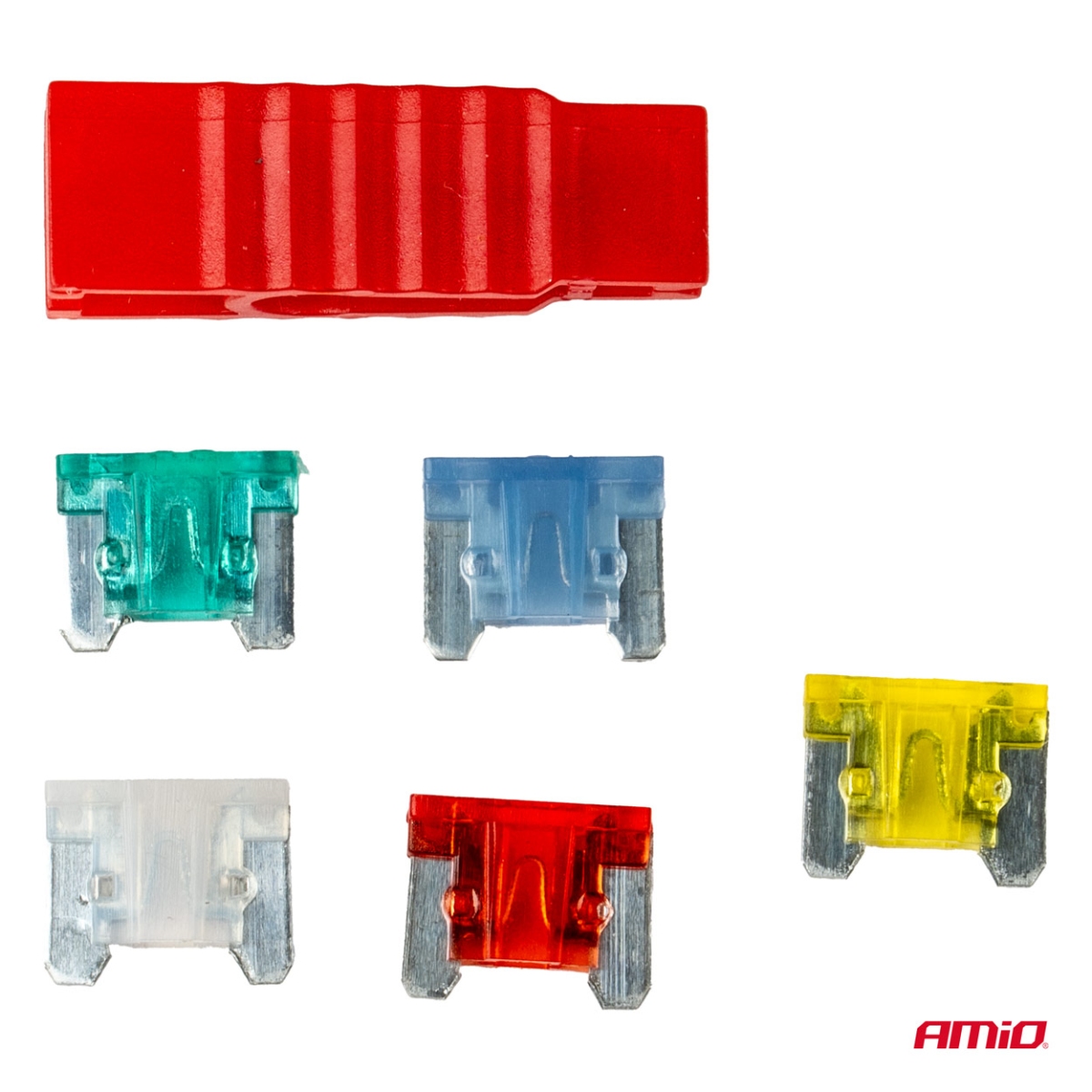 Set di fusibili a lama a basso profilo MIX 5 pezzi + estrattore AMIO-03377