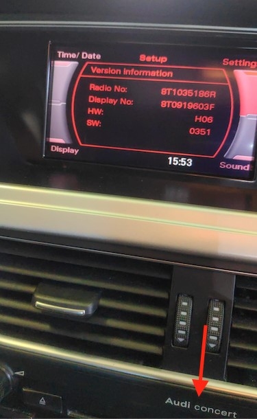 Adapter for rear view camera AUDI Symphony3, Concert3, 6.5" Monitor