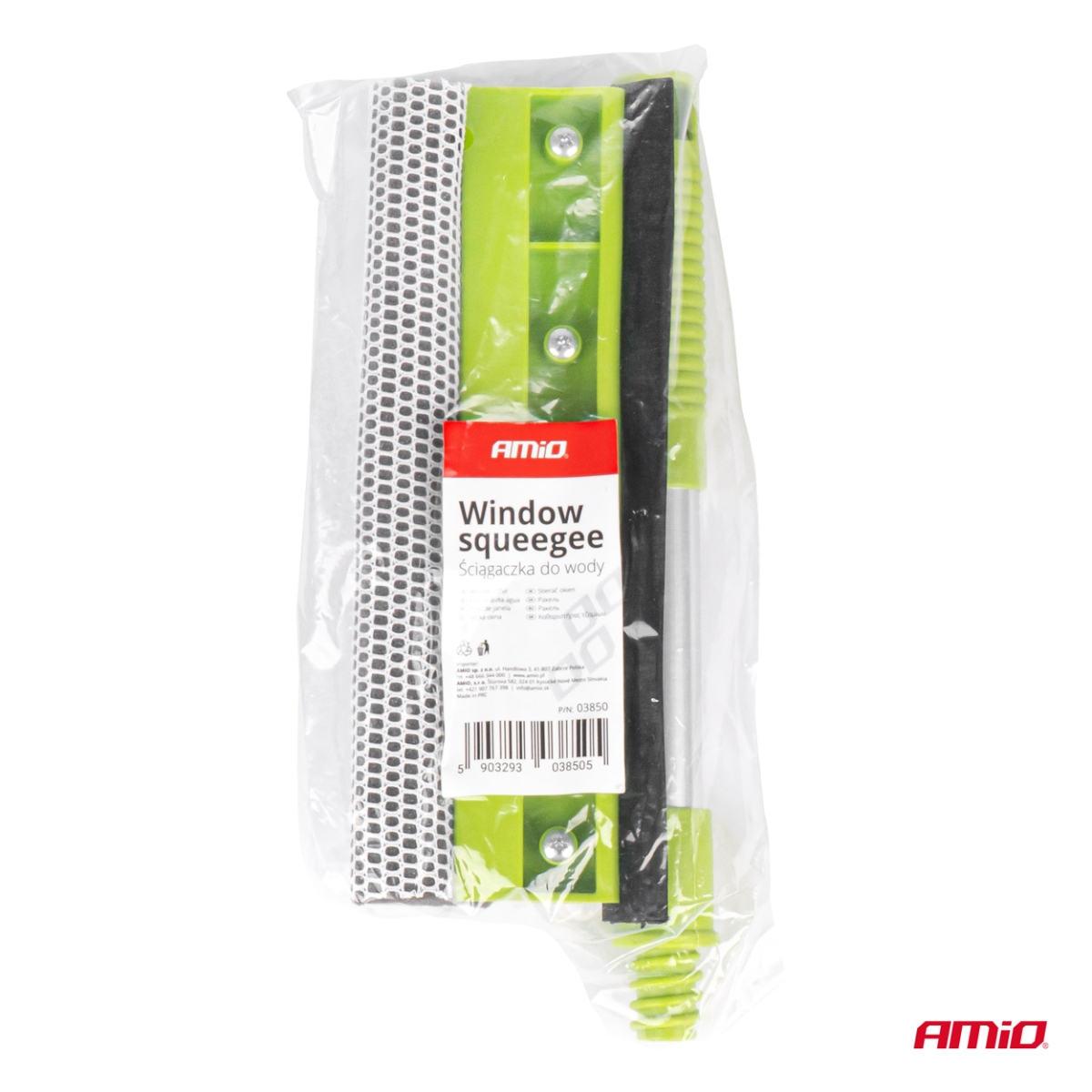 Lavavetri per finestre e specchi + tergivetro in alluminio 26,5 cm AMIO-03850