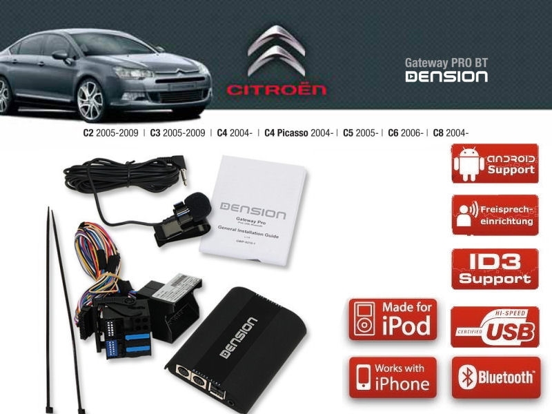 Dension Pro BT, Bluetooth, USB, DAB - Citroen, Peugeot
