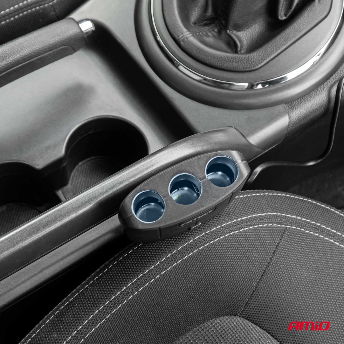 Presa accendisigari splitter con caricabatterie 2x USB-A ON/OFF 12V 24V 100W 70cm AMIO-04362