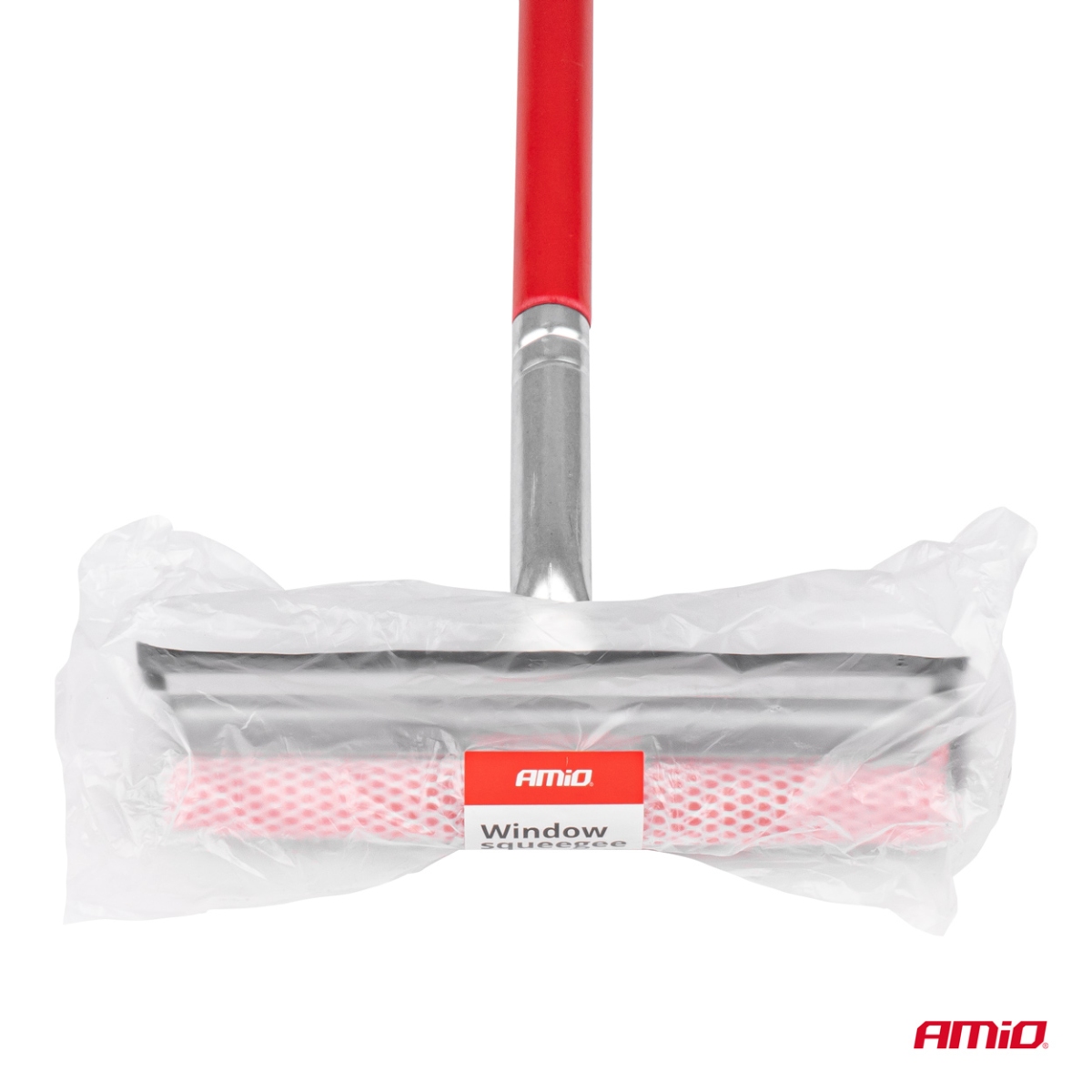 Lavavetri per finestre e specchi + tergivetro ad acqua su asta di legno 60 cm AMIO-03857