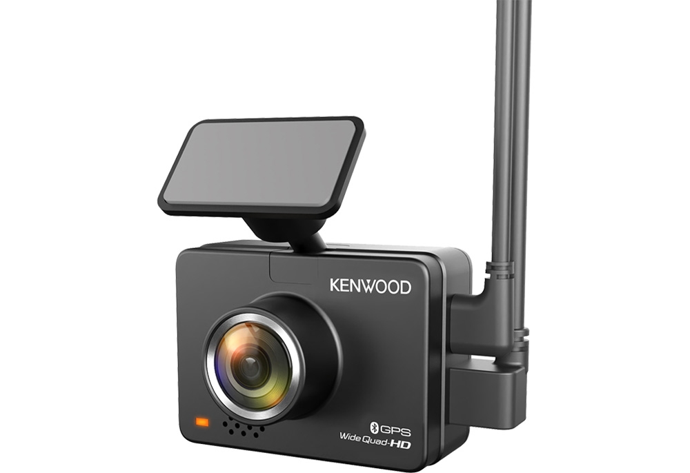 Kenwood DRV-A510R11CA Car DVR Kit. DVR, rearview camera, and smart parking cables.