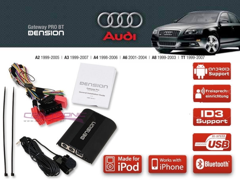 Dension Pro BT,AUX,USB,iPhone,ID3,DAB+ - Audi A4,A3,A6,A8,TT