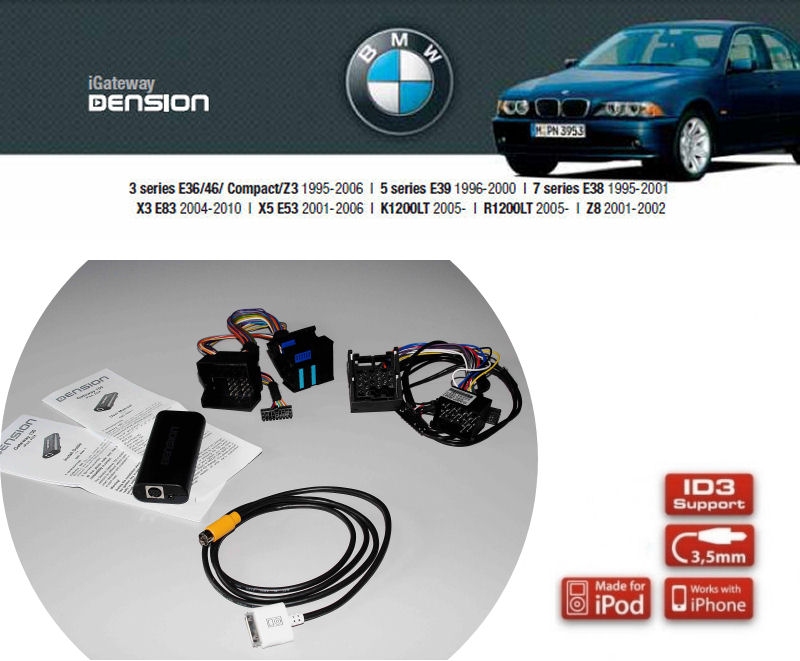 Podłącz iPod, iPhone, AUX Dension iGateway - BMW E-46,X3,X5, Mini Business,Professional,MID,Navigation