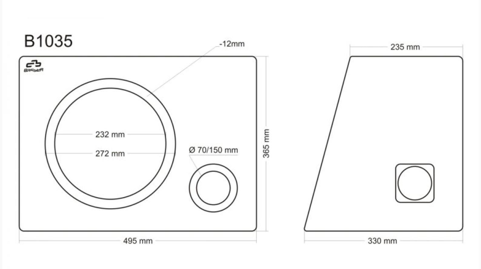 25cm/35l milled bassreflex speaker enclosure