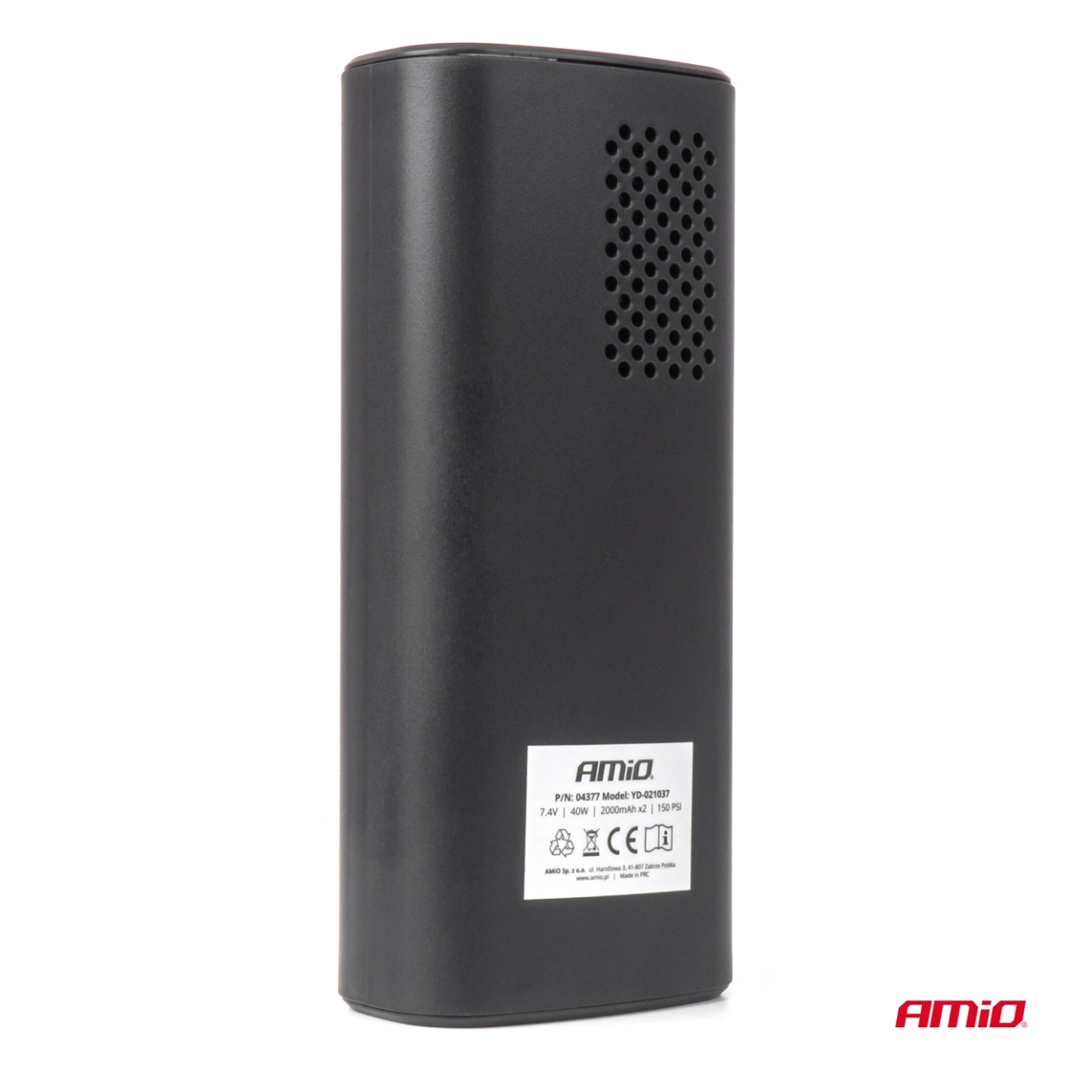 Kompresor samochodowy bezprzewodowy akumulatorowy powerbank LED USB-C 40W AMIO-04377