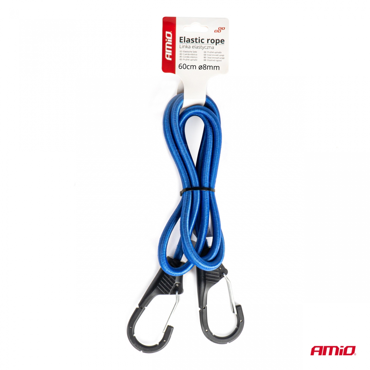 Corda elastica in gomma per il fissaggio dei bagagli Ø8 mm 100cm BSTRAP-21 AMIO-03374
