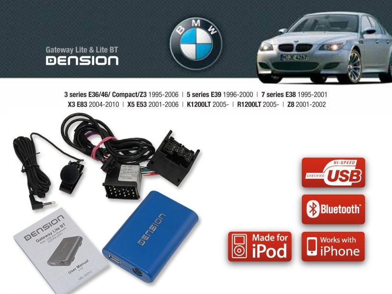 Dension Digital Växlare Bluetooth, USB, iPod, iPhone, AUX - BMW E46, E38, E39, X3, X5
