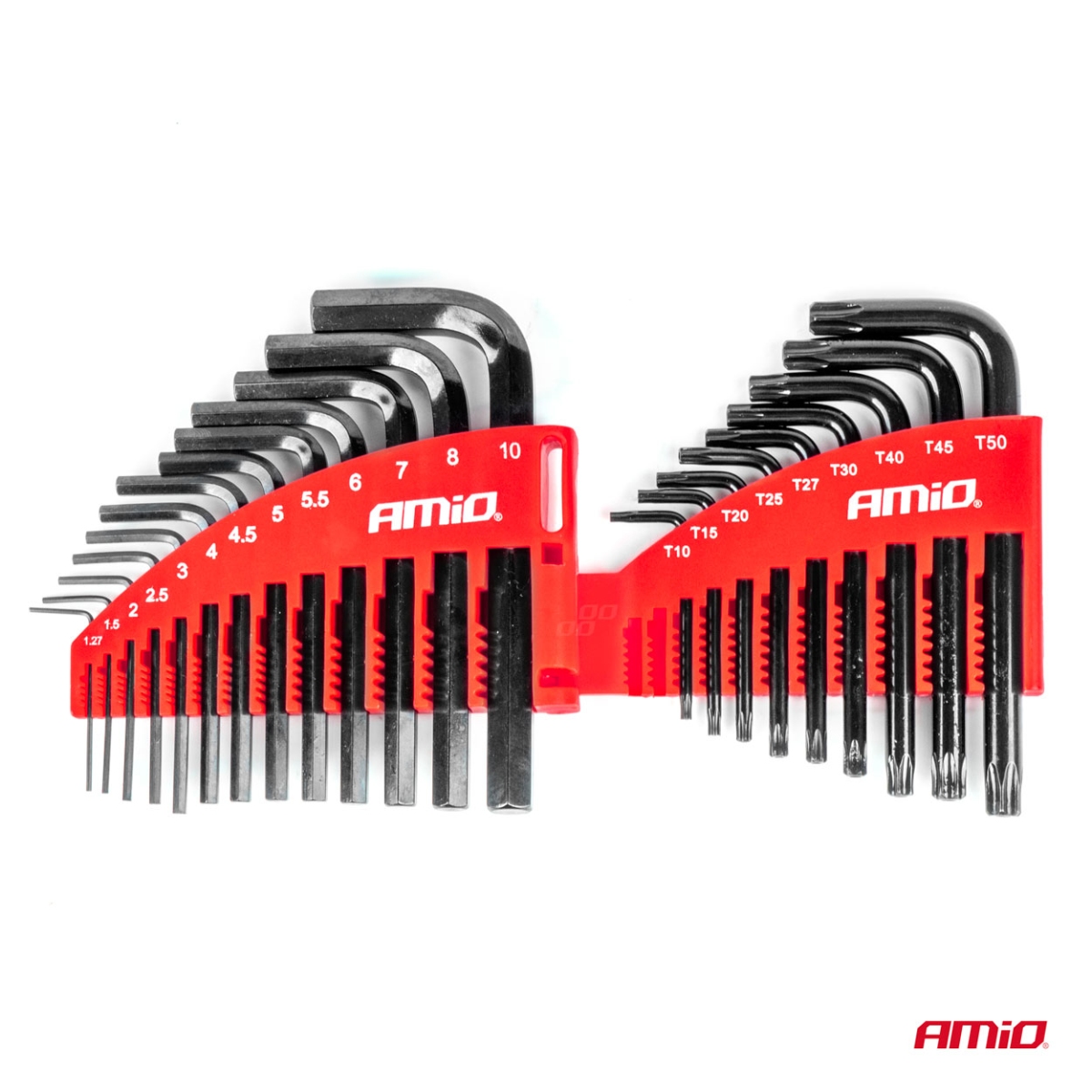 Sada imbusových klíčů IMBUS HEX TORX CRV, černá, 22dílná, AMIO-04297