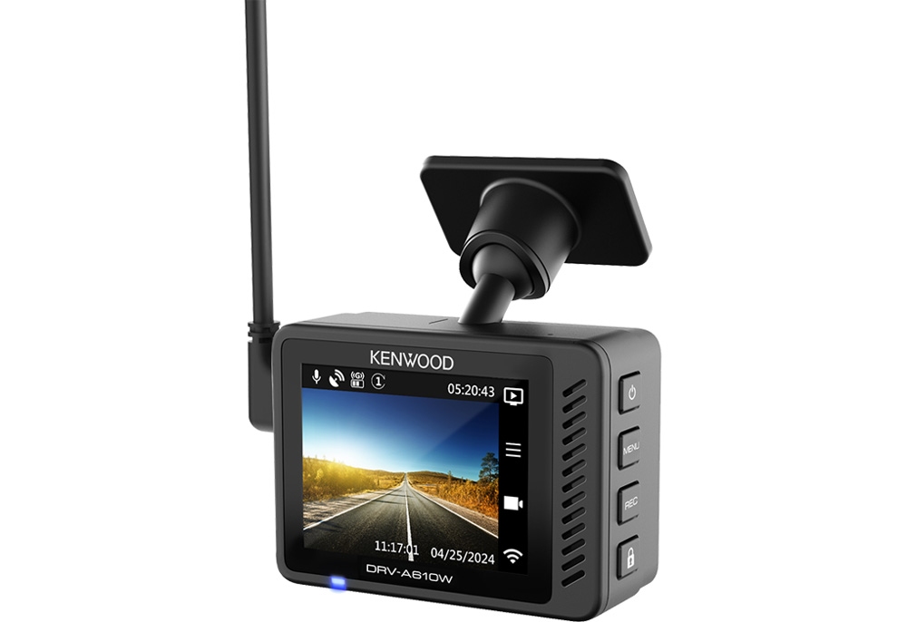 Kenwood DRV-A610R21CA Car DVR Kit. DVR, rearview camera, and smart parking cables.