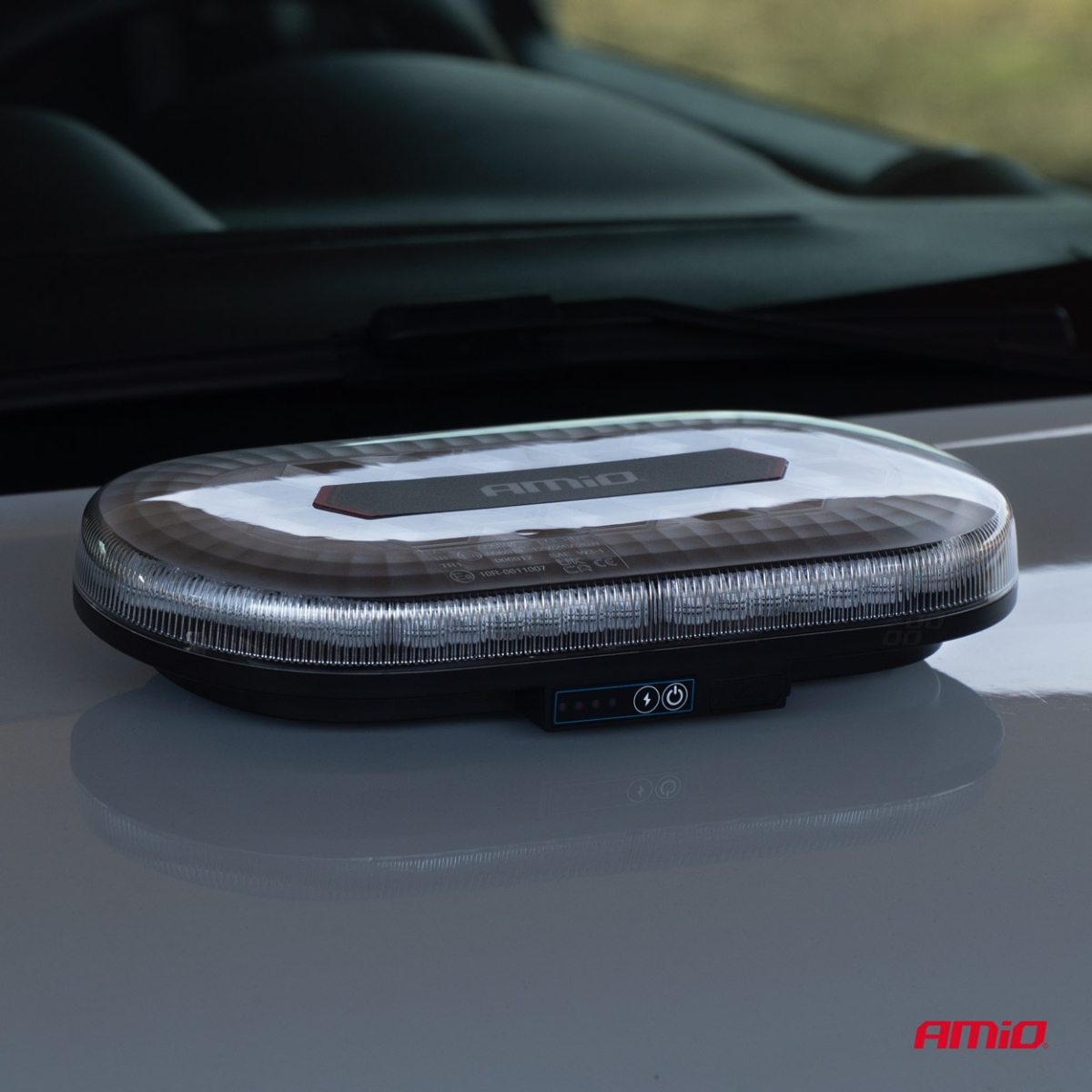 Fascio di segnalazione LED wireless con telecomando R65 R10 326x186x63 26W 12V 24V AMIO-04369