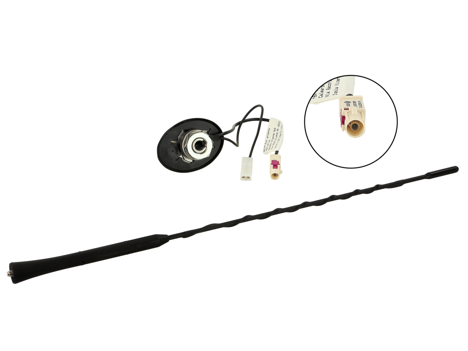 AM/FM roof antenna, 60-degree tilt, universal