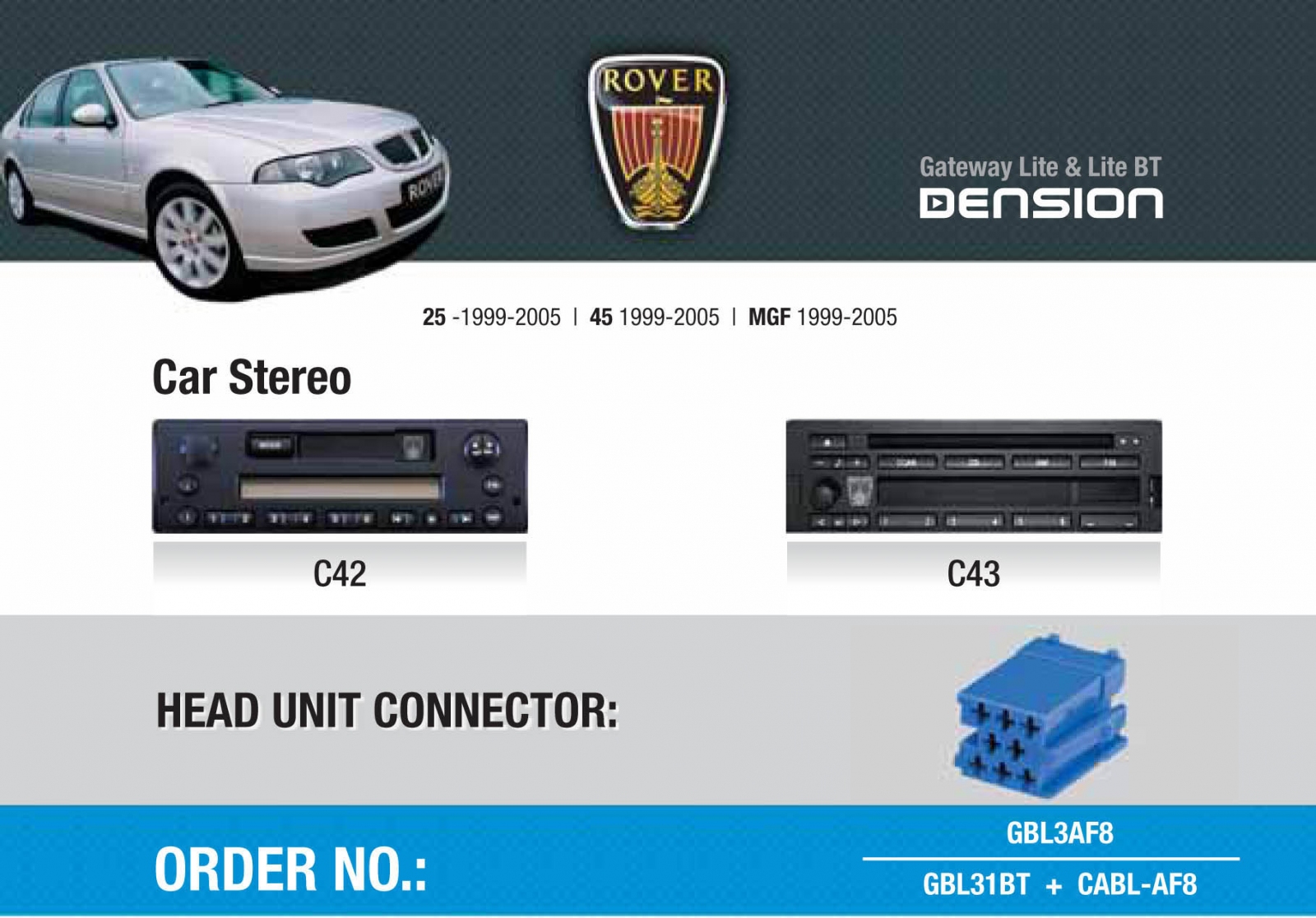 Dension Digital Changer Bluetooth, USB, iPod, iPhone, AUX - Fiat, Alfa Romeo, Lancia
